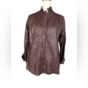 Peruzzi Burgundy Jacket Italian Leather Jacket No Belt . Sz L
